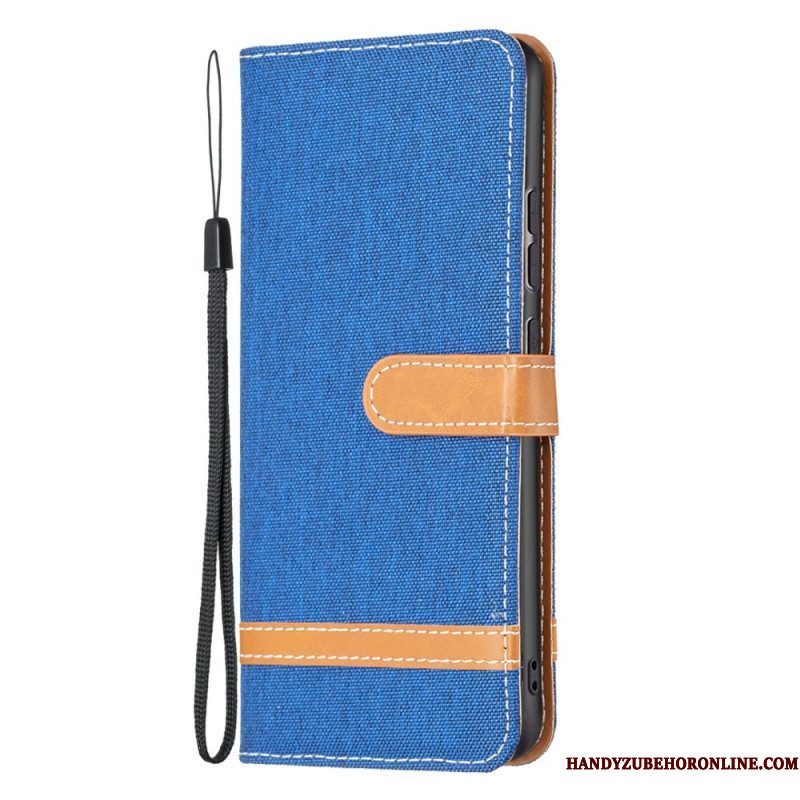 Folio-hoesje voor Xiaomi 12 / 12X Met Ketting Band Van Stof En Leereffect