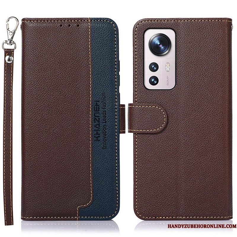 Folio-hoesje voor Xiaomi 12 Pro Lychee-stijl Rfid Khazneh