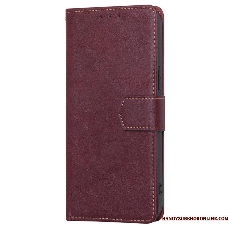 Folio-hoesje voor Xiaomi 12T / 12T Pro Couture-leereffect