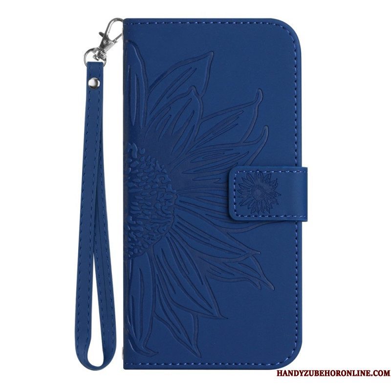 Folio-hoesje voor Xiaomi 13 Lite Zonnebloem Met Lanyard