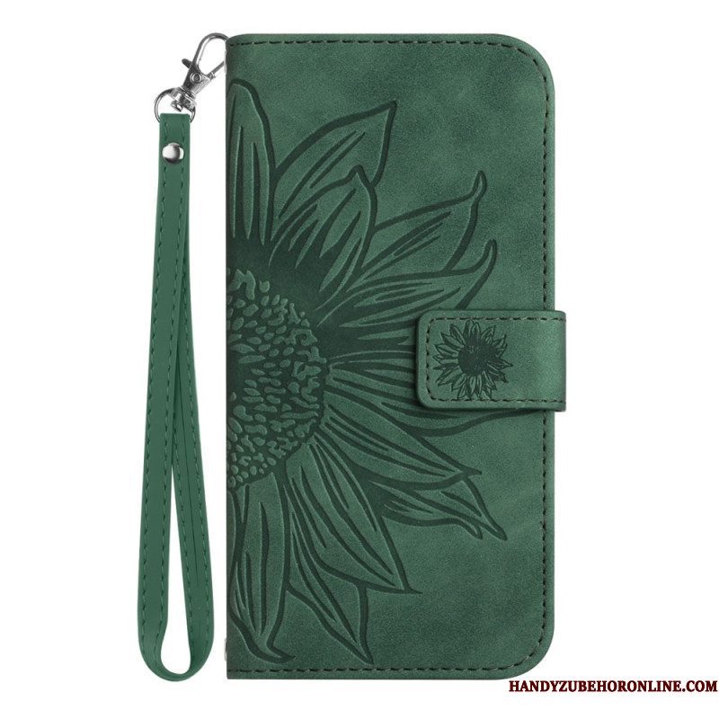 Folio-hoesje voor Xiaomi 13 Lite Zonnebloem Met Lanyard