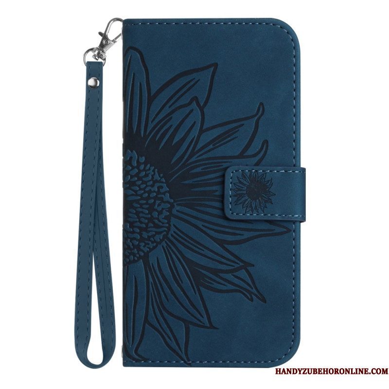 Folio-hoesje voor Xiaomi 13 Lite Zonnebloem Met Lanyard