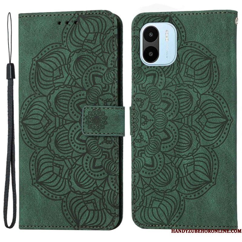 Folio-hoesje voor Xiaomi Redmi A1 Met Ketting Strakke Mandala