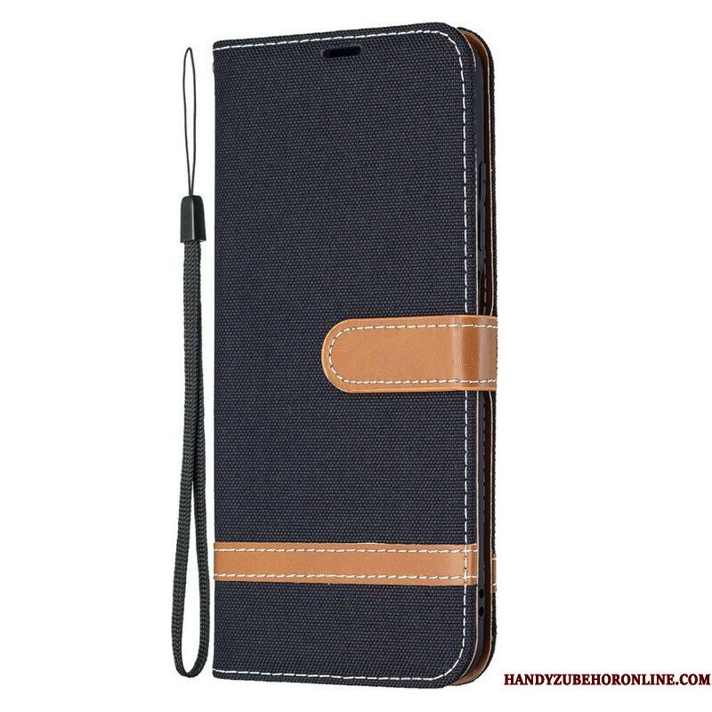 Folio-hoesje voor Xiaomi Redmi Note 10 5G Met Ketting Band Stof