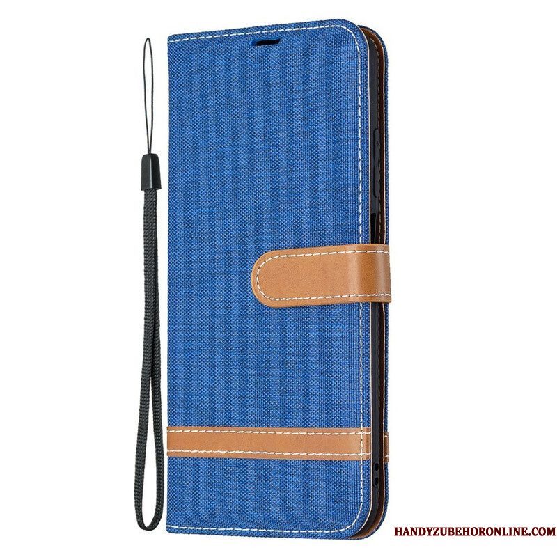 Folio-hoesje voor Xiaomi Redmi Note 10 5G Met Ketting Band Stof