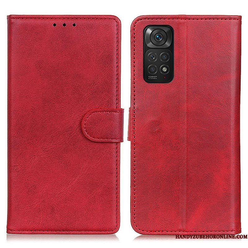 Folio-hoesje voor Xiaomi Redmi Note 11 / 11S Retro Mat Leereffect