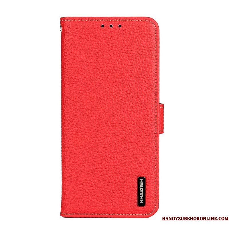 Folio-hoesje voor Xiaomi Redmi Note 11 Pro / 11 Pro 5G Echt Khazneh Litchi Leer