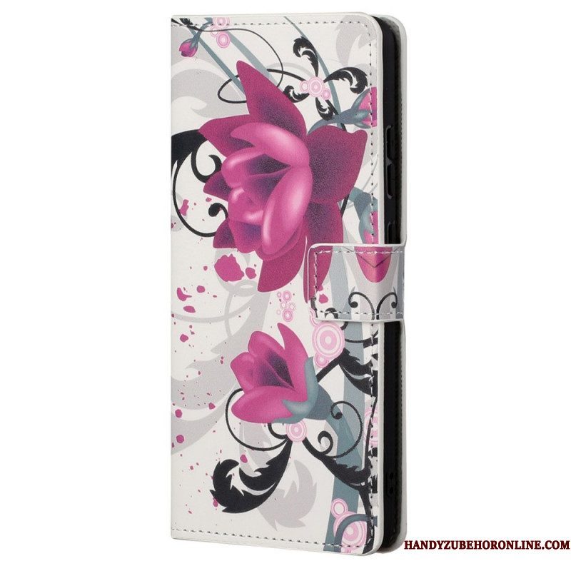 Folio-hoesje voor Xiaomi Redmi Note 11 Pro / 11 Pro 5G Tropische Bloemen