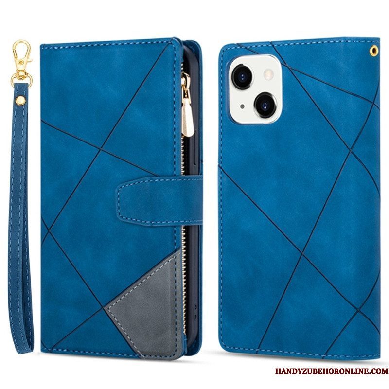 Folio-hoesje voor iPhone 14 Met Ketting Riemgeometrie