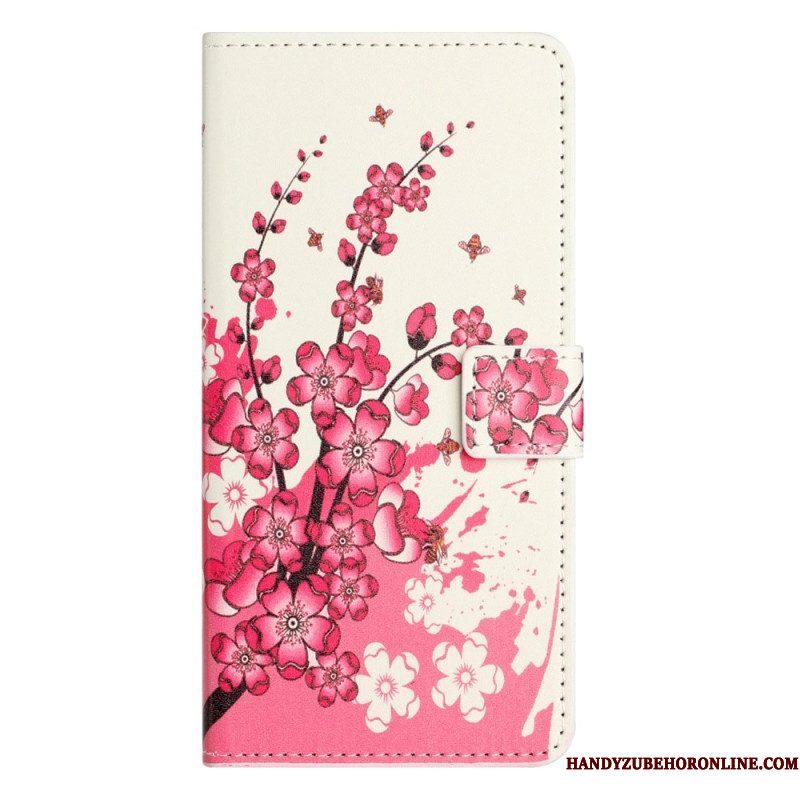 Folio-hoesje voor iPhone 14 Pro Tropische Bloemen