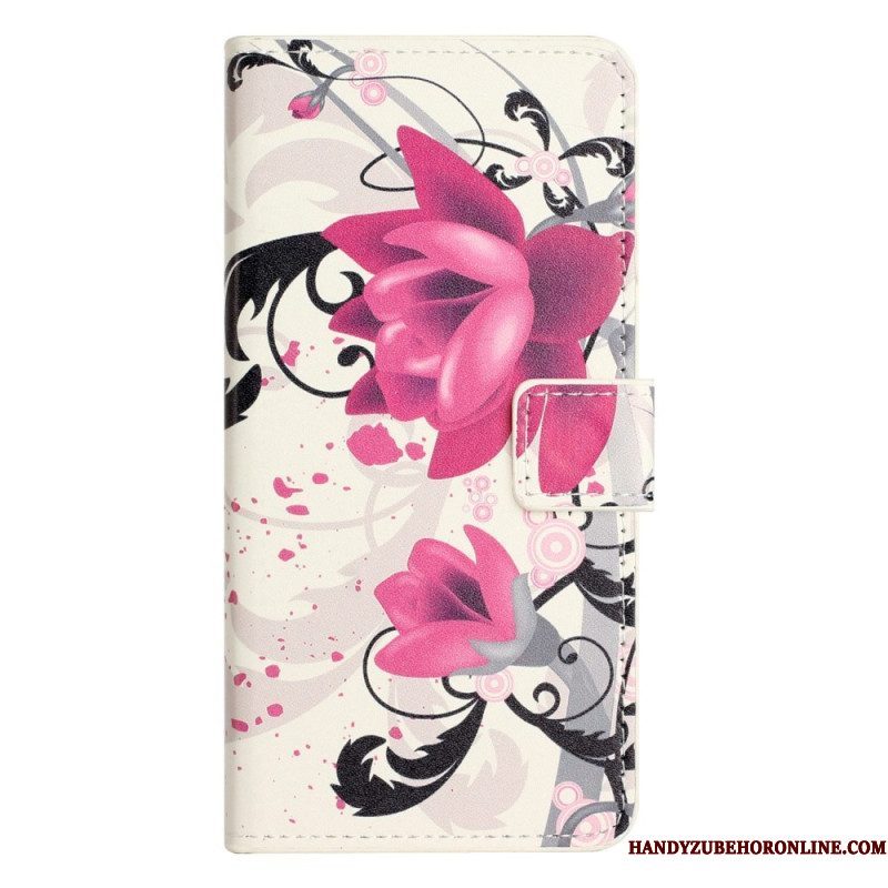 Folio-hoesje voor iPhone 14 Pro Tropische Bloemen