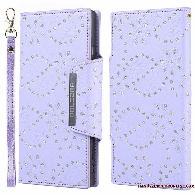 Hoesje Folio-hoesje voor Samsung Galaxy S22 5G Afneembare Diamanten