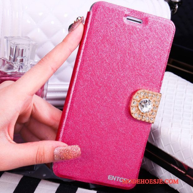 Hoesje Huawei G7 Plus Leer Telefoon Anti-fall, Hoes Huawei G7 Plus Folio Roze