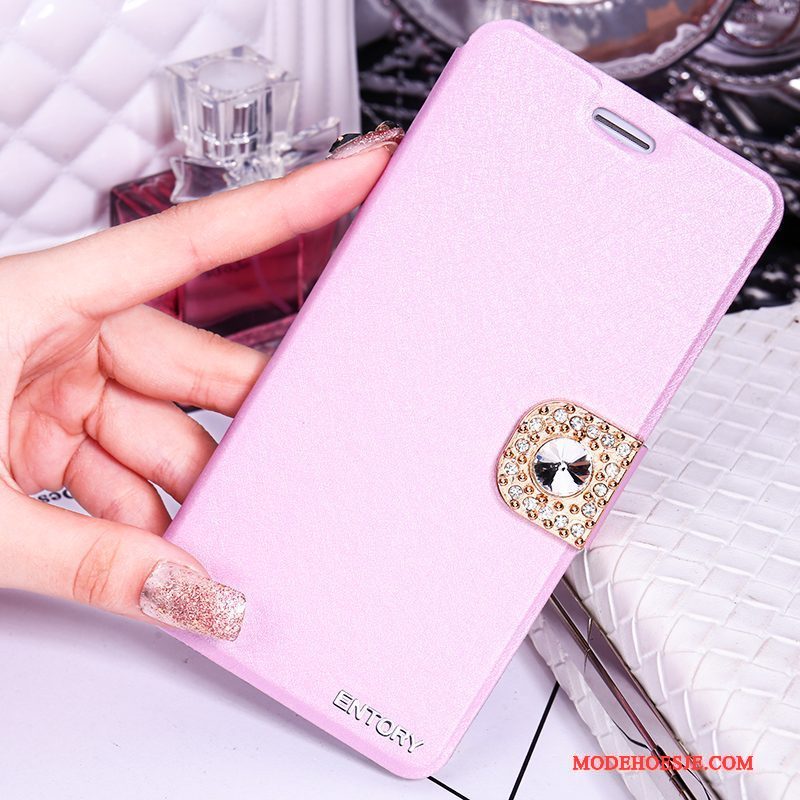 Hoesje Huawei G7 Plus Leer Telefoon Anti-fall, Hoes Huawei G7 Plus Folio Roze