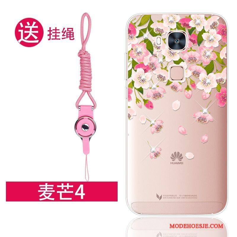 Hoesje Huawei G7 Plus Siliconen Trend Roze, Hoes Huawei G7 Plus Bescherming Telefoon Anti-fall