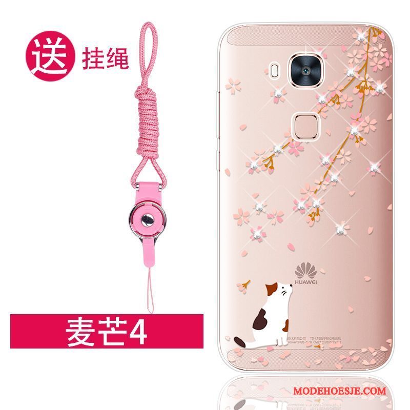 Hoesje Huawei G7 Plus Siliconen Trend Roze, Hoes Huawei G7 Plus Bescherming Telefoon Anti-fall