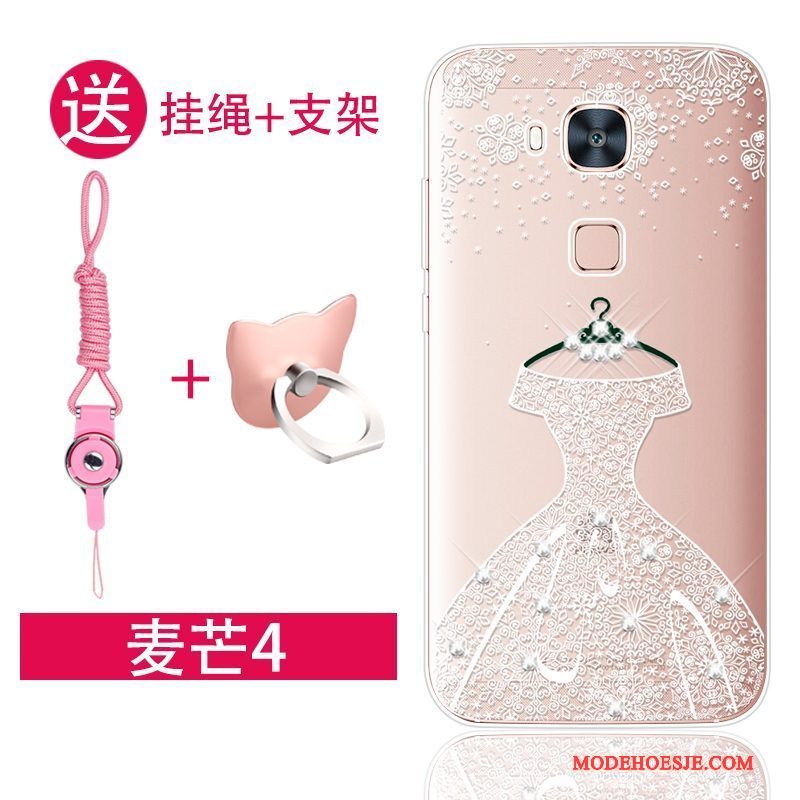 Hoesje Huawei G7 Plus Siliconen Trend Roze, Hoes Huawei G7 Plus Bescherming Telefoon Anti-fall