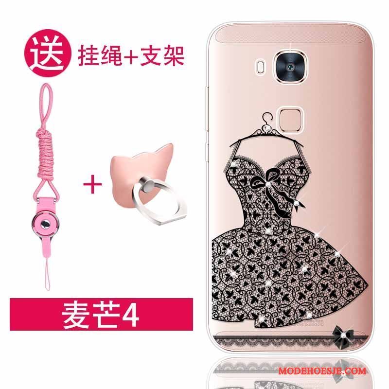 Hoesje Huawei G7 Plus Siliconen Trend Roze, Hoes Huawei G7 Plus Bescherming Telefoon Anti-fall