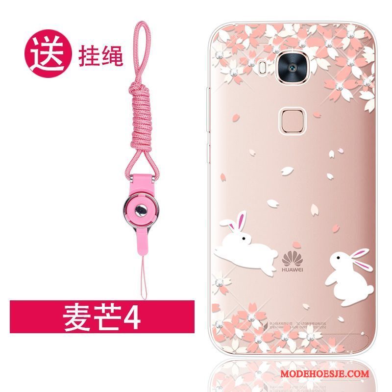 Hoesje Huawei G7 Plus Siliconen Trend Roze, Hoes Huawei G7 Plus Bescherming Telefoon Anti-fall