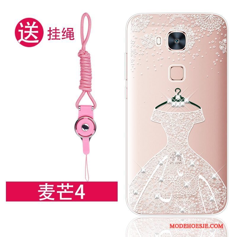 Hoesje Huawei G7 Plus Siliconen Trend Roze, Hoes Huawei G7 Plus Bescherming Telefoon Anti-fall