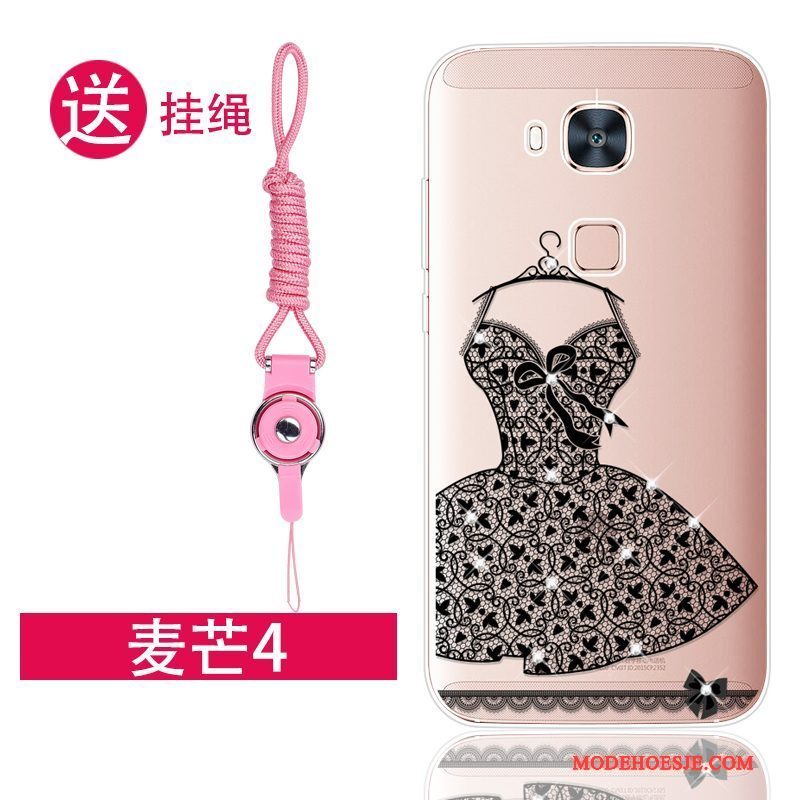 Hoesje Huawei G7 Plus Siliconen Trend Roze, Hoes Huawei G7 Plus Bescherming Telefoon Anti-fall