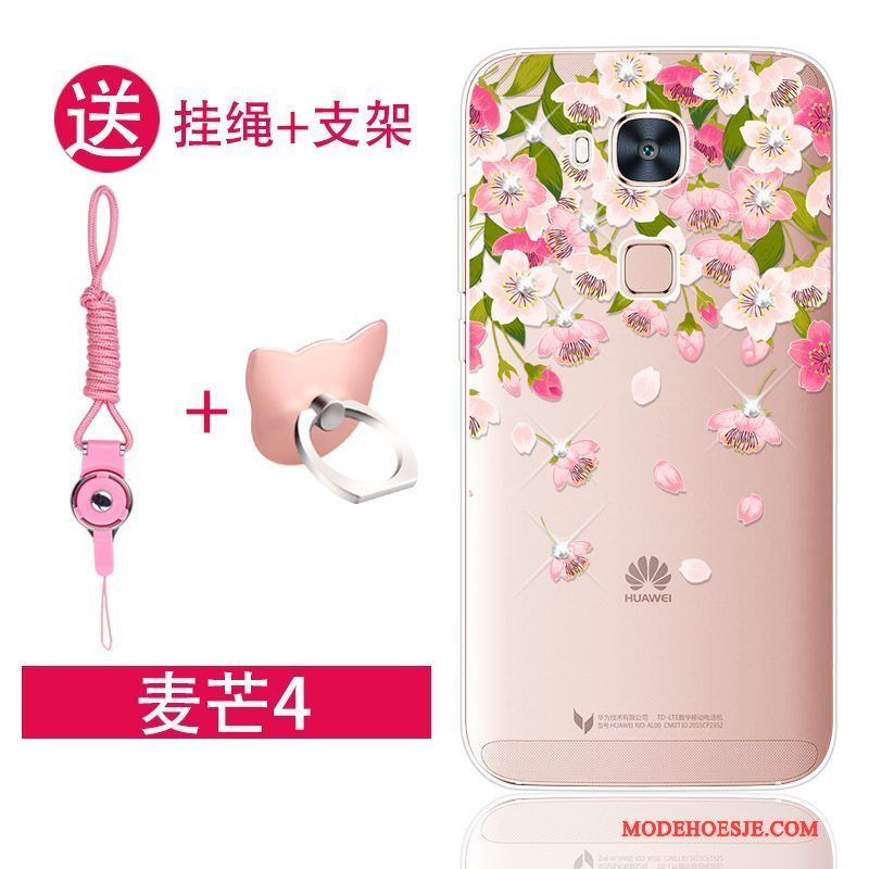 Hoesje Huawei G7 Plus Siliconen Trend Roze, Hoes Huawei G7 Plus Bescherming Telefoon Anti-fall