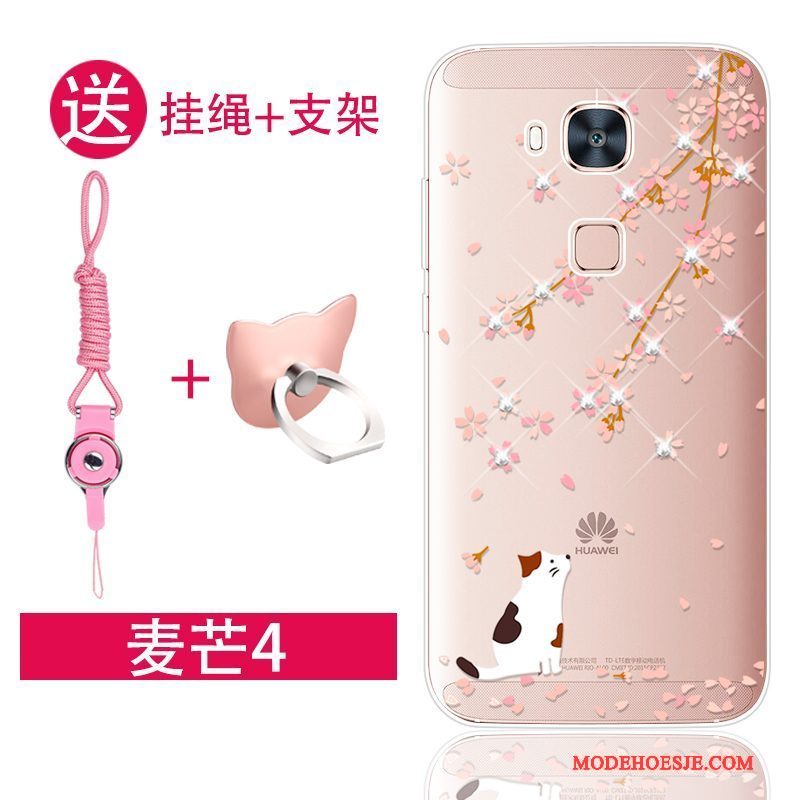 Hoesje Huawei G7 Plus Siliconen Trend Roze, Hoes Huawei G7 Plus Bescherming Telefoon Anti-fall