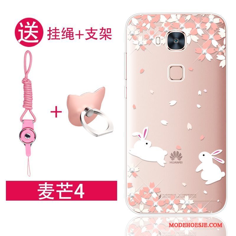 Hoesje Huawei G7 Plus Siliconen Trend Roze, Hoes Huawei G7 Plus Bescherming Telefoon Anti-fall