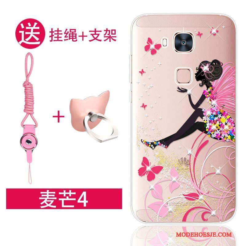 Hoesje Huawei G7 Plus Siliconen Trend Roze, Hoes Huawei G7 Plus Bescherming Telefoon Anti-fall