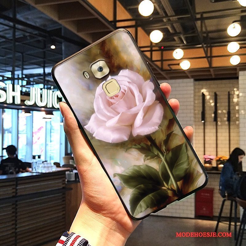 Hoesje Huawei G9 Plus Reliëf Trend Anti-fall, Hoes Huawei G9 Plus Zacht Rood Kunst