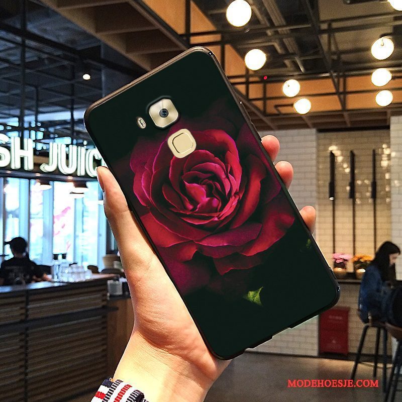 Hoesje Huawei G9 Plus Reliëf Trend Anti-fall, Hoes Huawei G9 Plus Zacht Rood Kunst