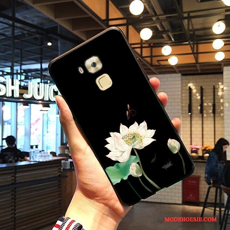 Hoesje Huawei G9 Plus Reliëf Trend Anti-fall, Hoes Huawei G9 Plus Zacht Rood Kunst