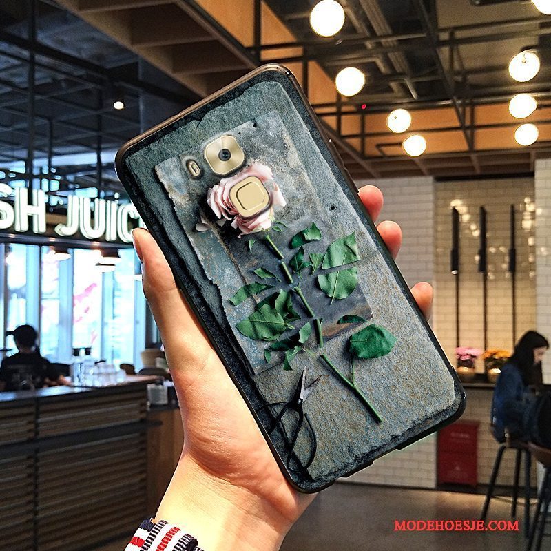 Hoesje Huawei G9 Plus Reliëf Trend Anti-fall, Hoes Huawei G9 Plus Zacht Rood Kunst