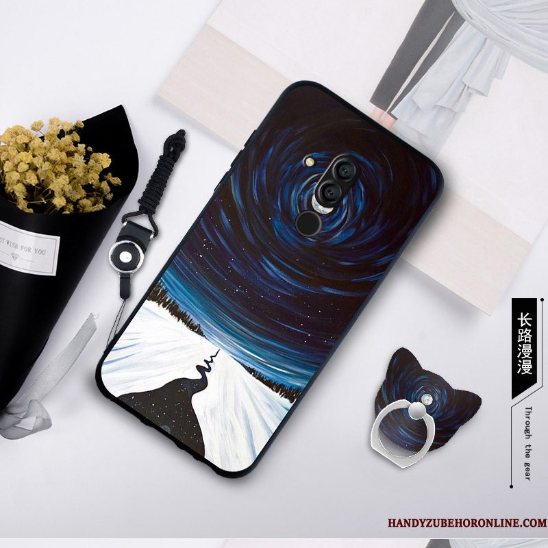 Hoesje Huawei Mate 20 Lite Zakken Telefoon Groen, Hoes Huawei Mate 20 Lite Hanger Anti-fall