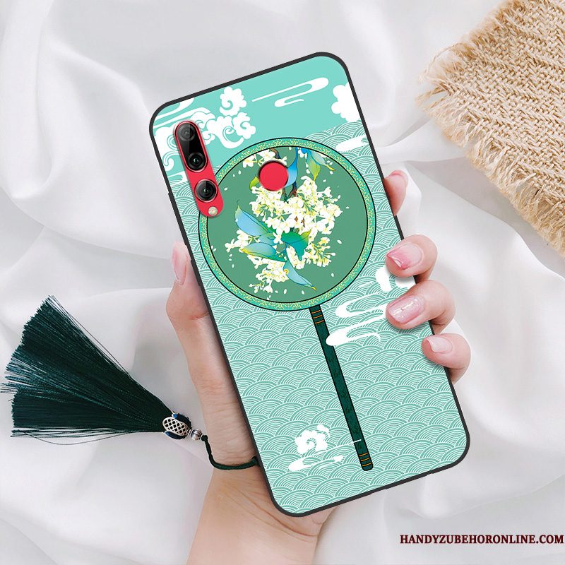 Hoesje Huawei P Smart+ 2019 Scheppend Schrobben Wind, Hoes Huawei P Smart+ 2019 Vintage Anti-fall Groen