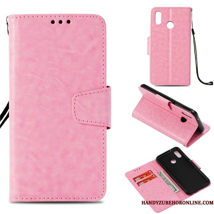 Hoesje Huawei P20 Lite Folio Bedrijf Rose Goud, Hoes Huawei P20 Lite Siliconen Kaart Anti-fall