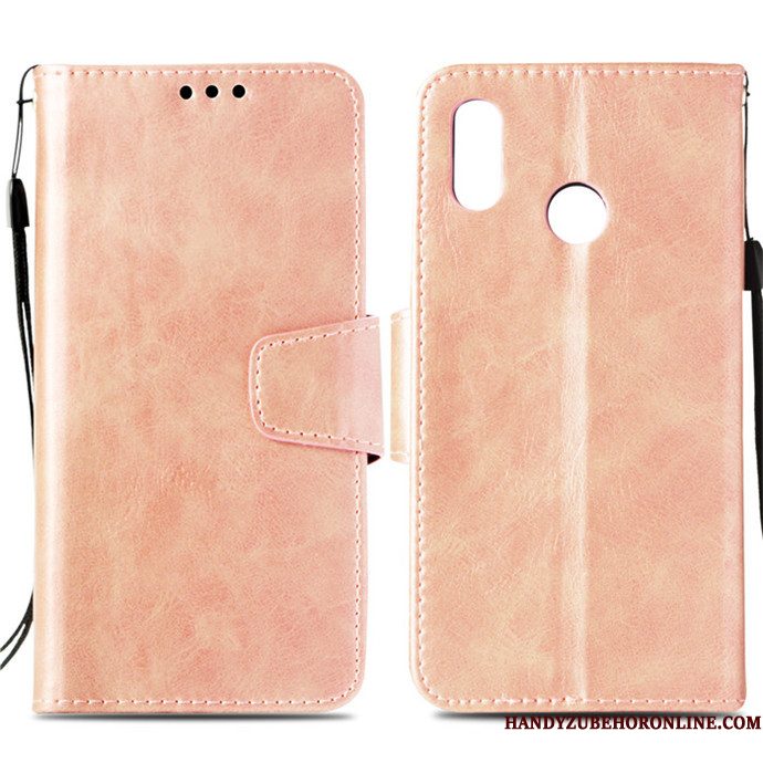 Hoesje Huawei P20 Lite Folio Bedrijf Rose Goud, Hoes Huawei P20 Lite Siliconen Kaart Anti-fall