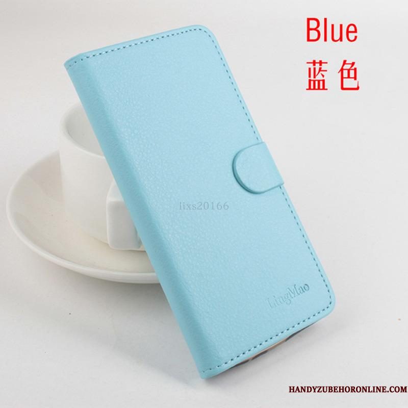 Hoesje Huawei Y5 2018 Leer Blauw Patroon, Hoes Huawei Y5 2018 Bescherming Kaart Soort Aziatische Vrucht