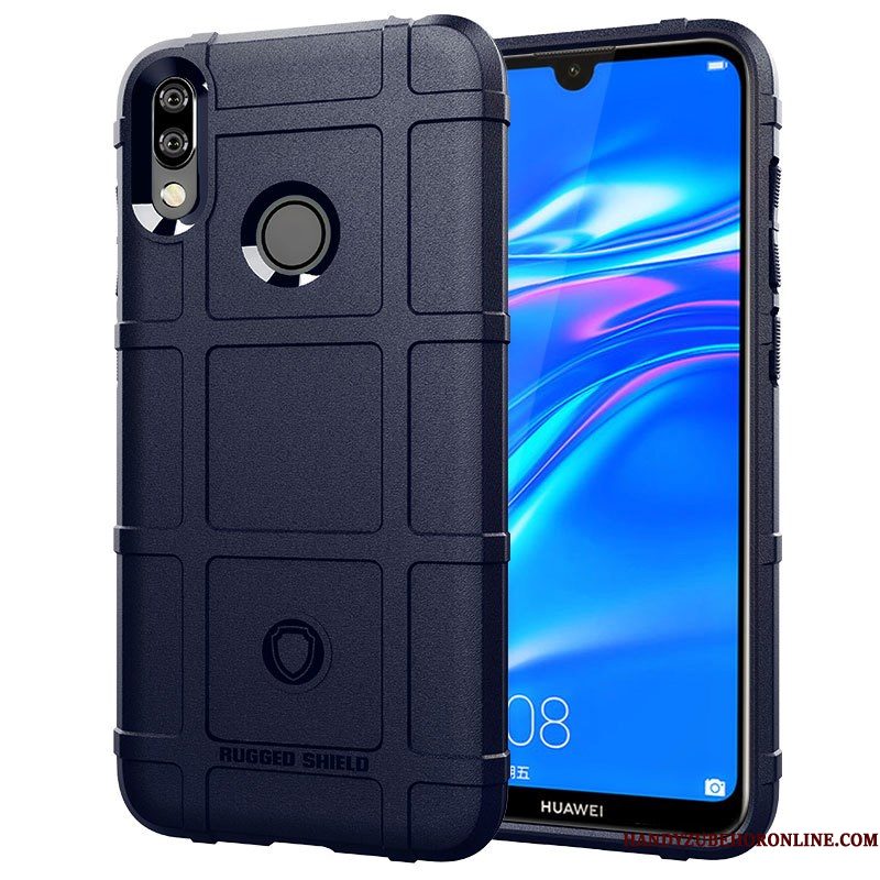 Hoesje Huawei Y7 2019 Siliconen Telefoon Grijs, Hoes Huawei Y7 2019 Zacht Nieuw Anti-fall