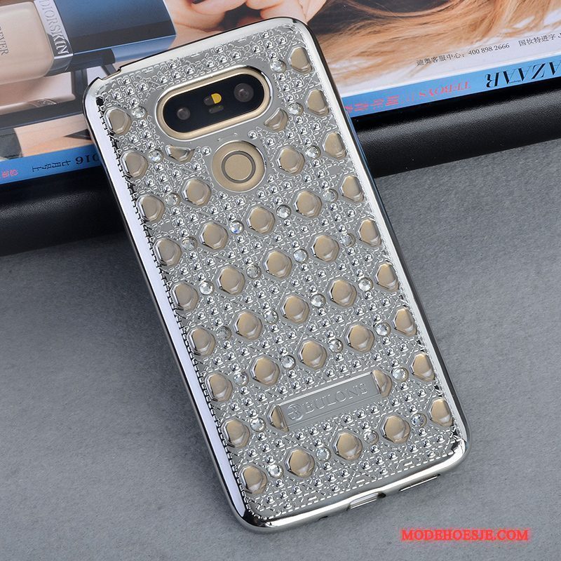 Hoesje Lg G5 Zakken Zilver Persoonlijk, Hoes Lg G5 Strass Grijstelefoon