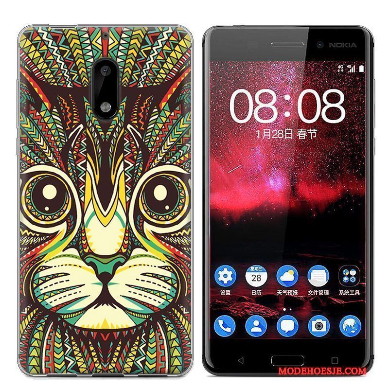 Hoesje Nokia 6 Zacht Trendtelefoon, Hoes Nokia 6 Bescherming Blauw