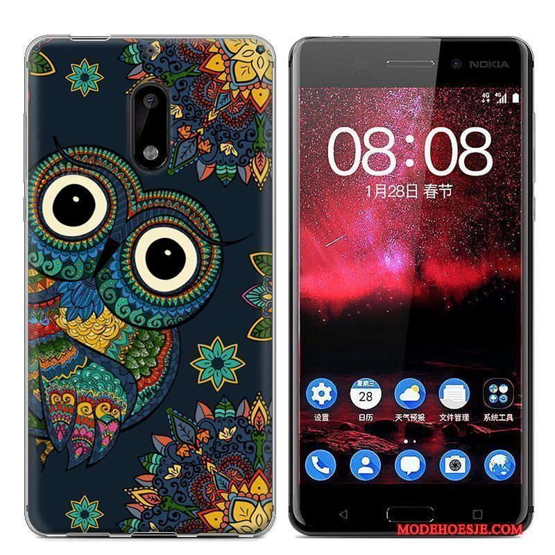 Hoesje Nokia 6 Zacht Trendtelefoon, Hoes Nokia 6 Bescherming Blauw