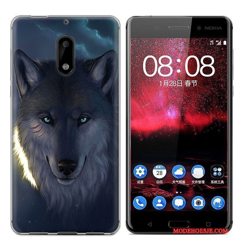 Hoesje Nokia 6 Zacht Trendtelefoon, Hoes Nokia 6 Bescherming Blauw