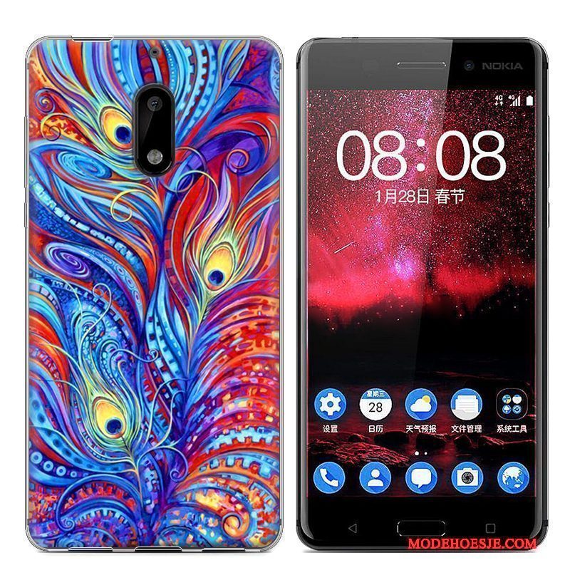 Hoesje Nokia 6 Zacht Trendtelefoon, Hoes Nokia 6 Bescherming Blauw