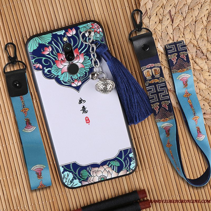 Hoesje Redmi 8 Vintage Rozetelefoon, Hoes Redmi 8 Scheppend Rood Persoonlijk