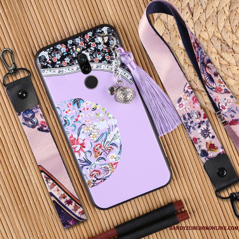 Hoesje Redmi 8 Vintage Rozetelefoon, Hoes Redmi 8 Scheppend Rood Persoonlijk