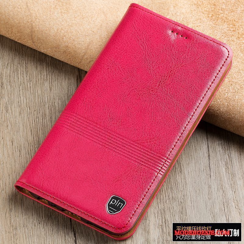 Hoesje Redmi Note 5 Folio Telefoon Rood, Hoes Redmi Note 5 Leer