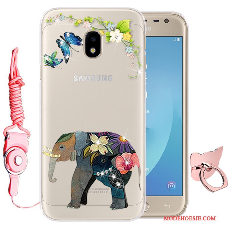 Hoesje Samsung Galaxy J3 2017 Zacht Groen Anti-fall, Hoes Samsung Galaxy J3 2017 Siliconen Telefoon