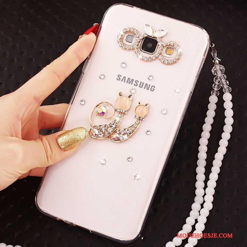 Hoesje Samsung Galaxy J5 2016 Strass Goud Anti-fall, Hoes Samsung Galaxy J5 2016 Telefoon Hanger