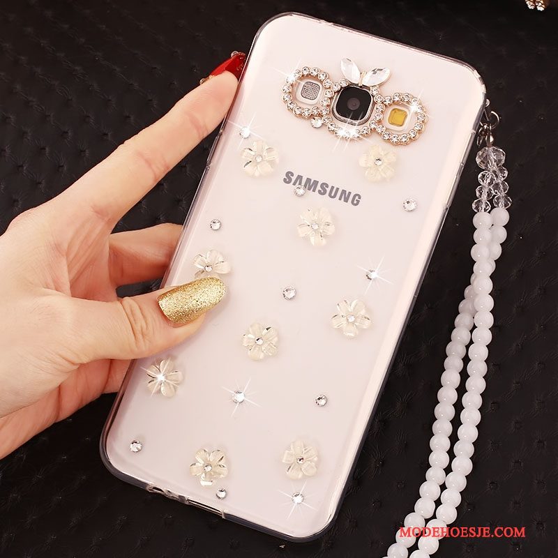 Hoesje Samsung Galaxy J5 2016 Strass Goud Anti-fall, Hoes Samsung Galaxy J5 2016 Telefoon Hanger